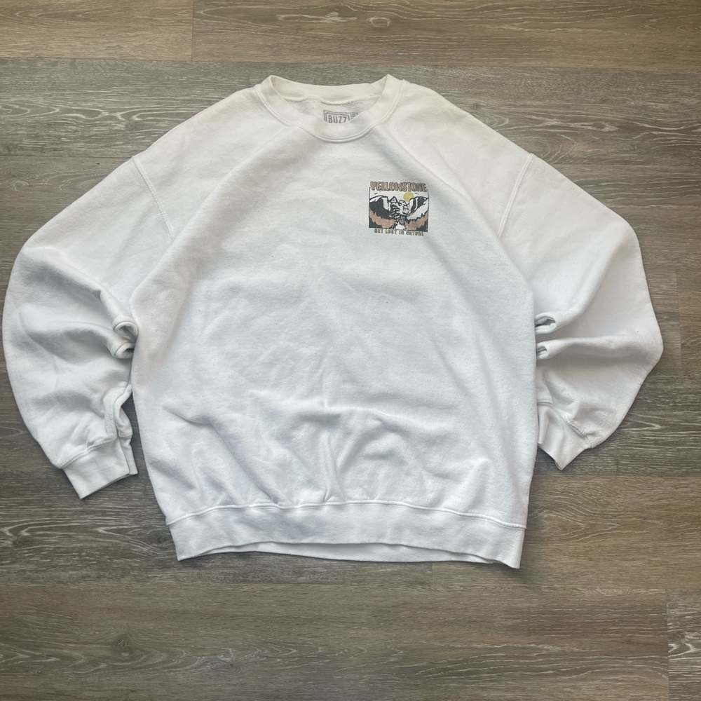 White Yellowstone Crewneck